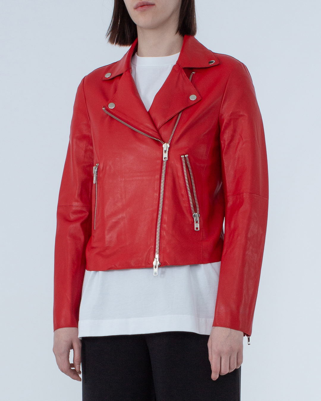 укороченная куртка-косуха SWORD SE22-6238 красный 40, размер 40 - фото 3