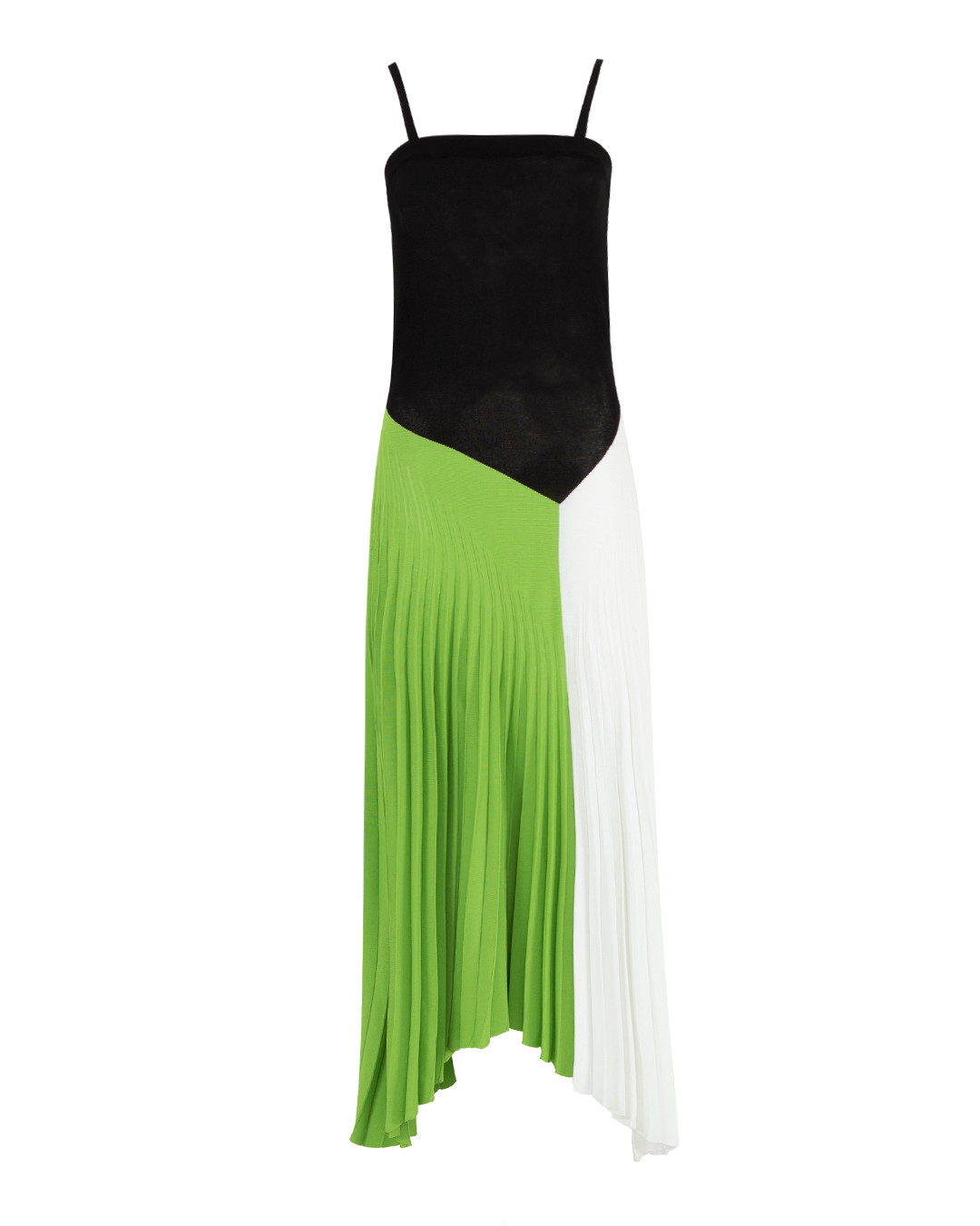 платье MRZ SS24-0035 черный+белый+зеленый l, размер l, цвет черный+белый+зеленый