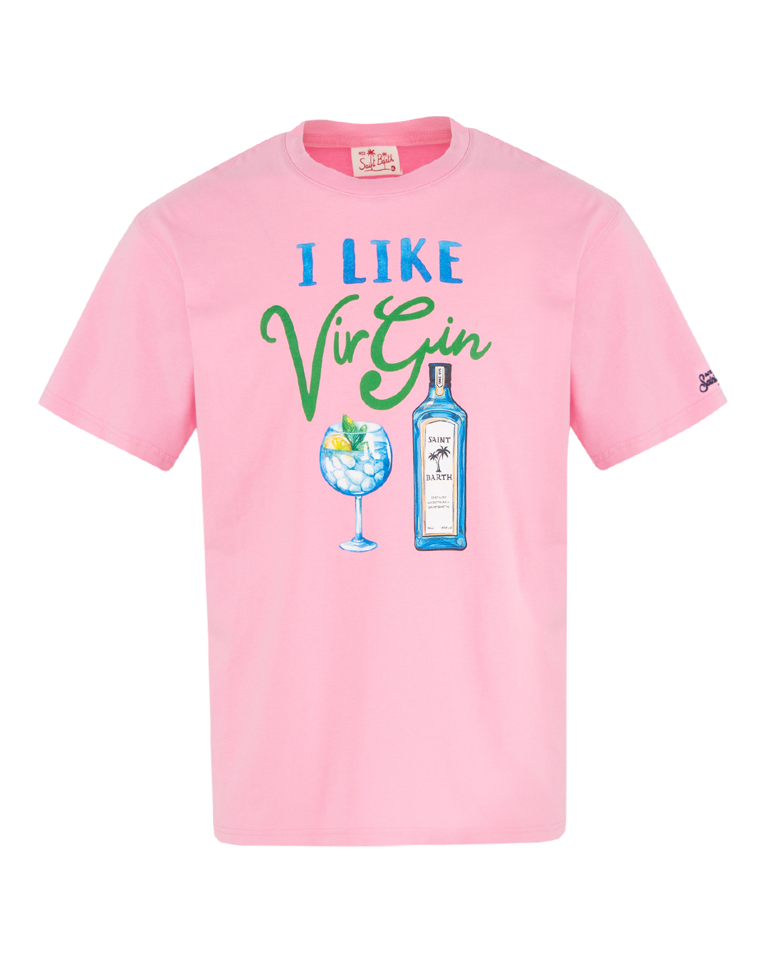 хлопковая футболка MC2 Saint Barth STBM TSHIRT LIKE VIRGIN розовый+принт 3xl