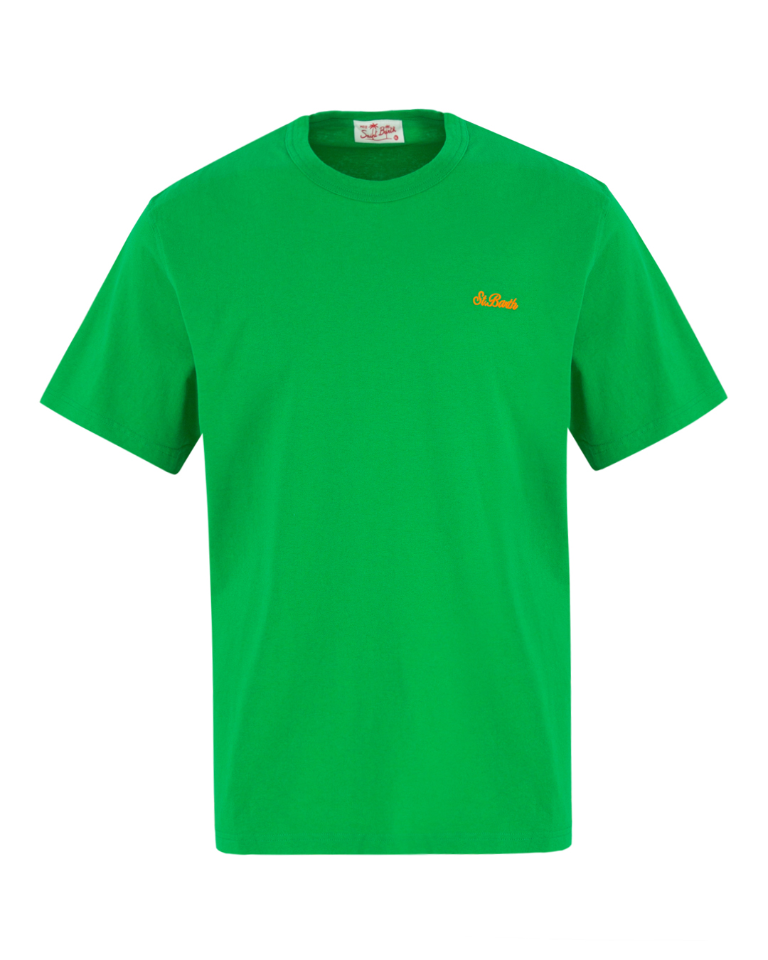 футболка MC2 Saint Barth STBM TSHIRT SB PALM 57 зеленый+оранжевый l, размер l, цвет зеленый+оранжевый STBM TSHIRT SB PALM 57 зеленый+оранжевый l - фото 1