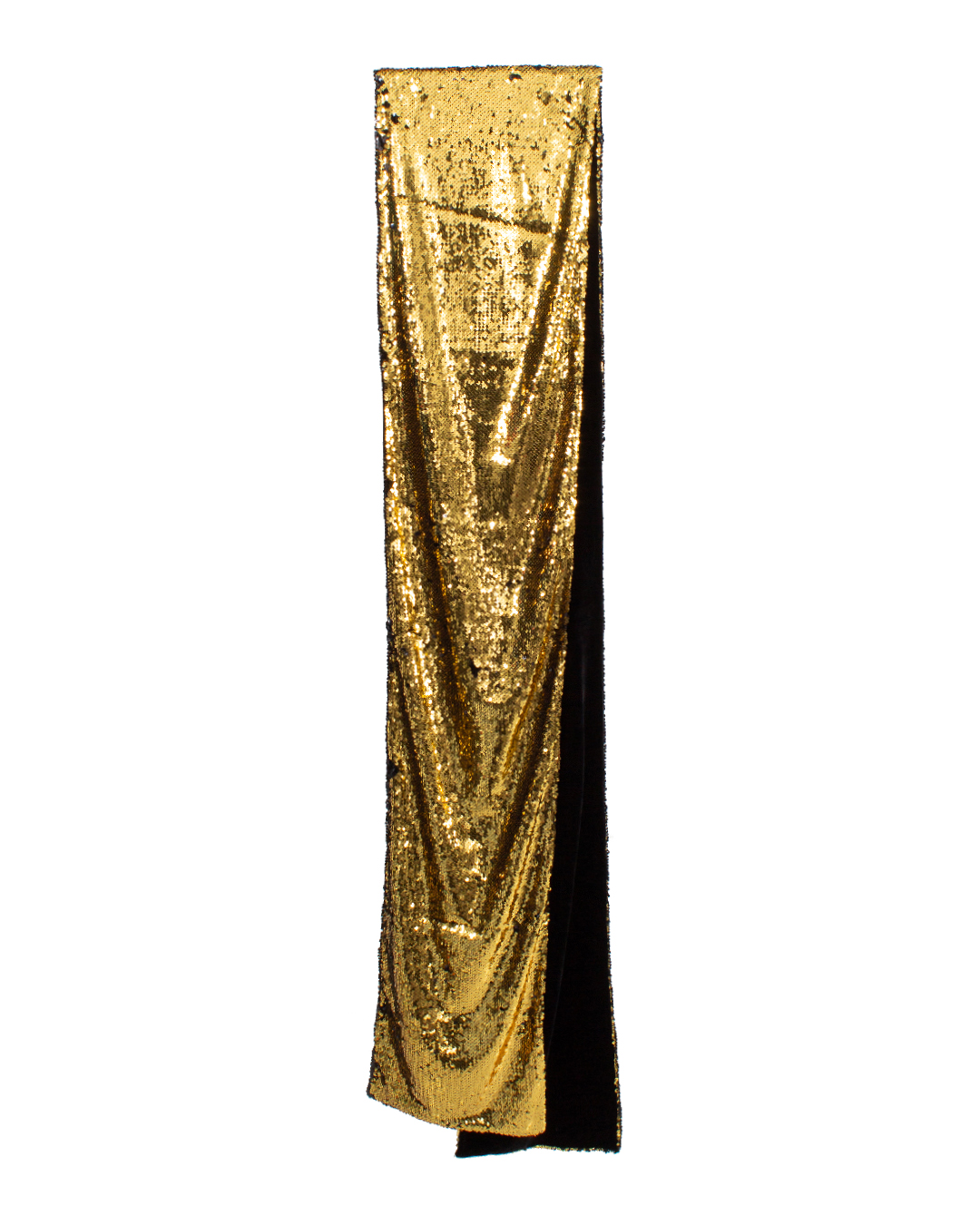 шарф FREE AGE. W23.sc017.sequin черный+золотой 290*22, размер 290*22, цвет черный+золотой