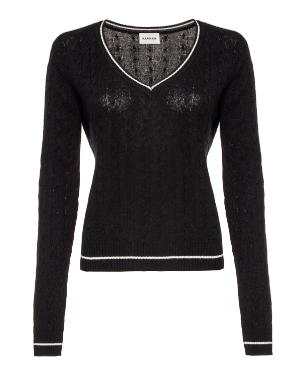 пуловер P.A.R.O.S.H. WANDAD511596 черный+белый xl, размер xl, цвет черный+белый WANDAD511596 черный+белый xl - фото 1