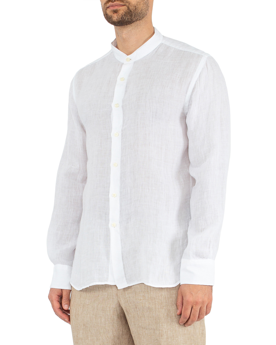 рубашка 120% lino Y0M1159-155 белый 2xl, размер 2xl - фото 3