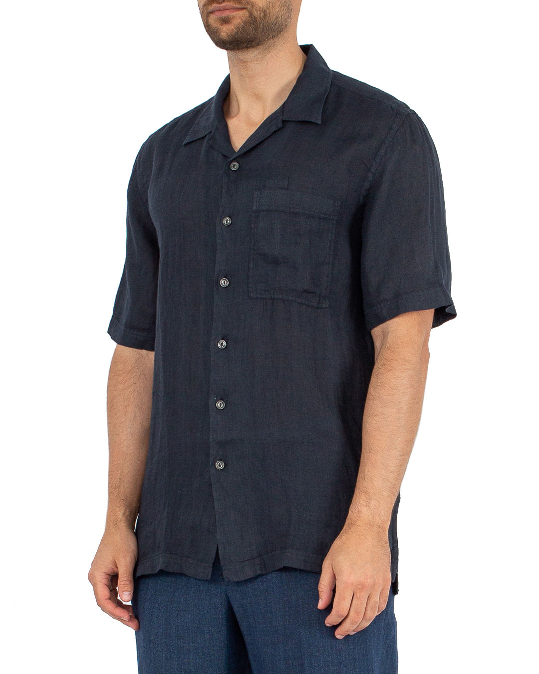 рубашка 120% lino Y0M19NO-115 тем.синий 2xl, размер 2xl - фото 3