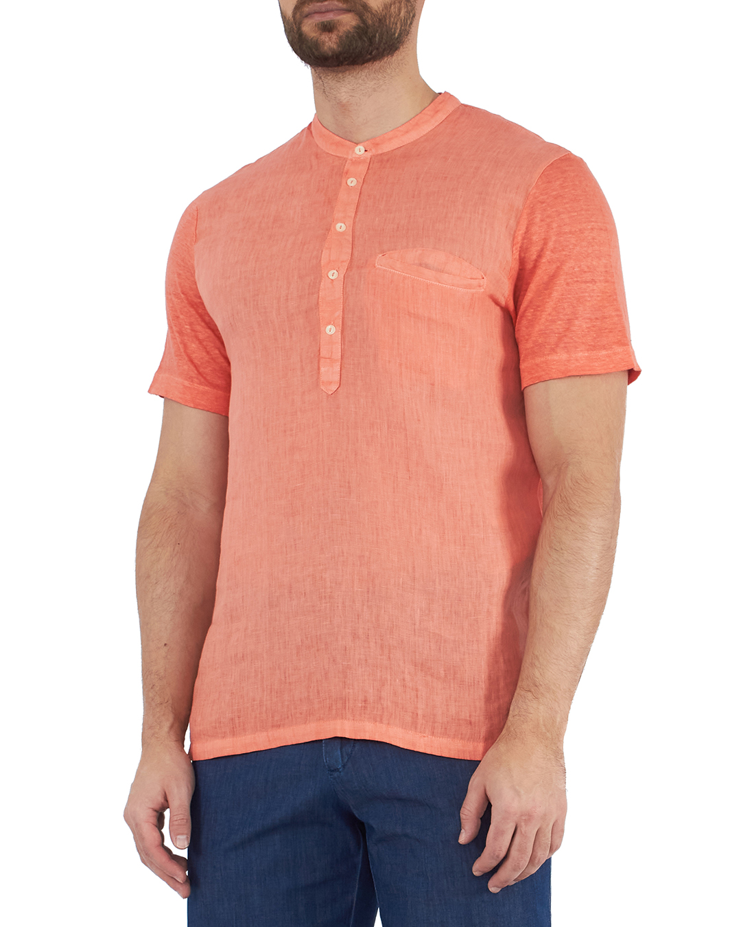 рубашка 120% lino Y0M79AB оранжевый xl, размер xl - фото 3